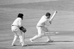 Majid Khan of Pakistan batting for Cambridge University during the Benson and Hedges Cup match between Warwickshire and Cambridge University at Edgbaston, Birmingham, 30th April 1972. The wicketkeeper for Warwickshire is Deryck Murray. Warwickshire won the match by 7 wickets. (Photo by Ken Kelly/Popperfoto via Getty Images/Getty Images)