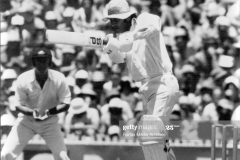 Majid drives Gilmour.Cricket at the SCG Aust. vs Pakistan. January 15, 1977. (Photo by Alan Gilbert Purcell/Fairfax Media via Getty Images).